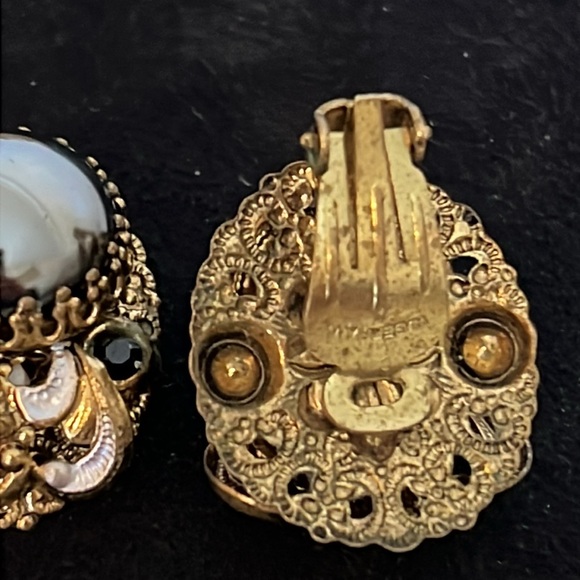 Lot designer Vintage clip on earrings Bergere Trifari W Germany unmarked - Picture 8 of 13
